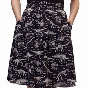 Folter Black Dinosaur Fossil Skirt 1X